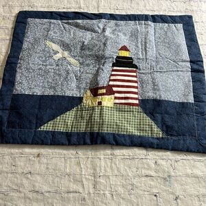 AMERICAN HOMETEX 100% COTTON COVER TOP LIGHTHOUSE THEME PILLOW SHAM 29”x26”